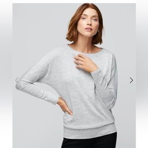 White House Black Market grey banded bottom shirt BNWOT